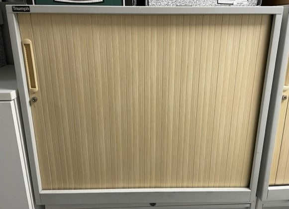 Triumph Grey & Cream Single Door Low Tambour Cabinet