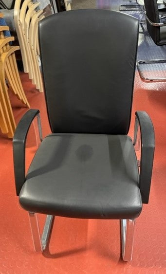 Black Leather High Back Chair