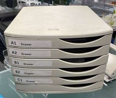 Grey 6 Drawer Letter Box File