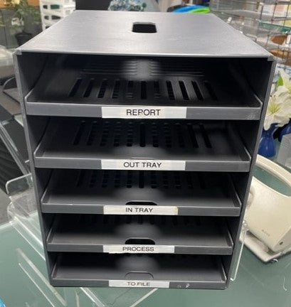 Dark Grey 5 Drawer Letter Box File