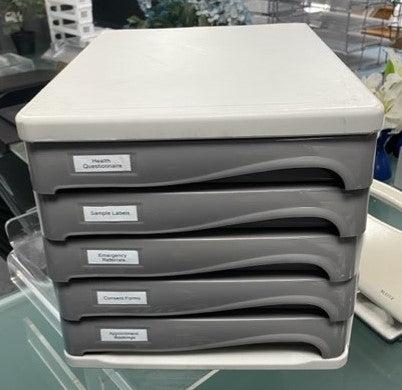 Grey & Dark Grey 5 Drawer Letter Box File