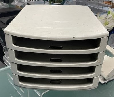 Grey Open 4 Drawer Letter Box File