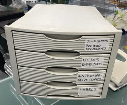 Grey 4 Drawer Letter Box File