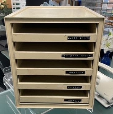 Cream 5 Drawer Letter Box File