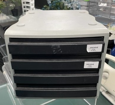 Grey & Black 4 Drawer Letter Box File
