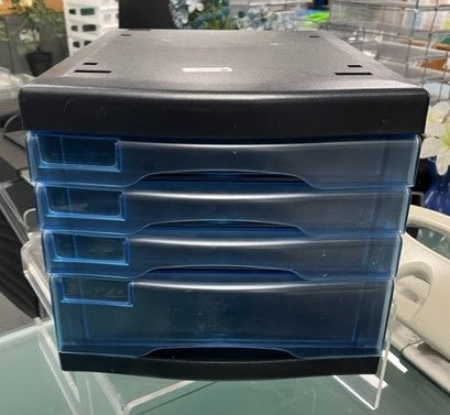 Black & Blue 4 Drawer Letter Box File