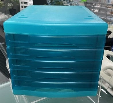 Turquoise 5 Drawer Letter Box File