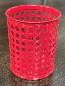 Red Metal Pen Pot