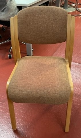 Rust & Wooden Frame Meeting Chair