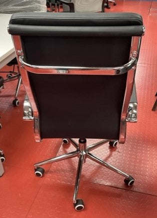 Black Leather Padded High Back Desk Chair