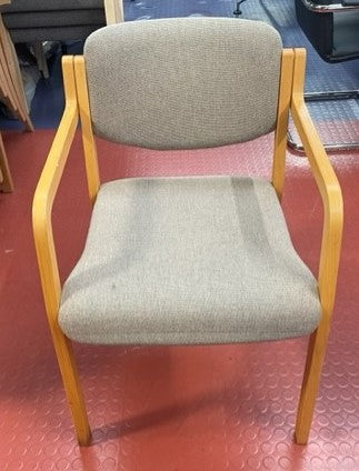 Speckled Grey & Blue Wooden Meeting Chair with Arms