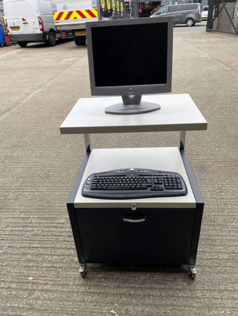 Computer Cabinet on Wheels with Shelf
