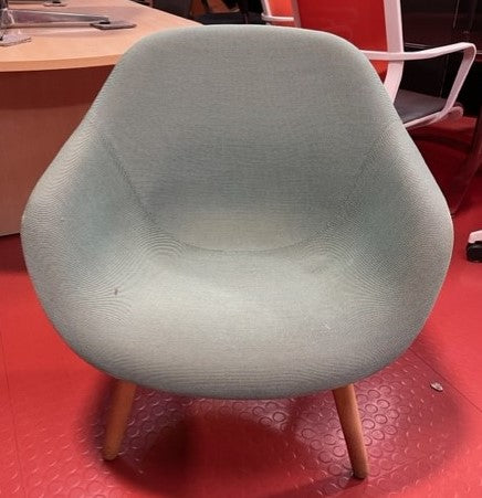 Green Patterned Curved Tub Chair