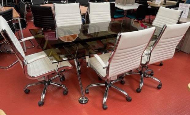 Smoked Glass Boardroom Table Ali Frame