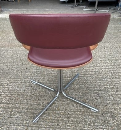 Allermuir Mollie Burgundy Leather & Wood Chair