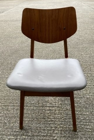 Vinyl Seat Wood Frame Chair