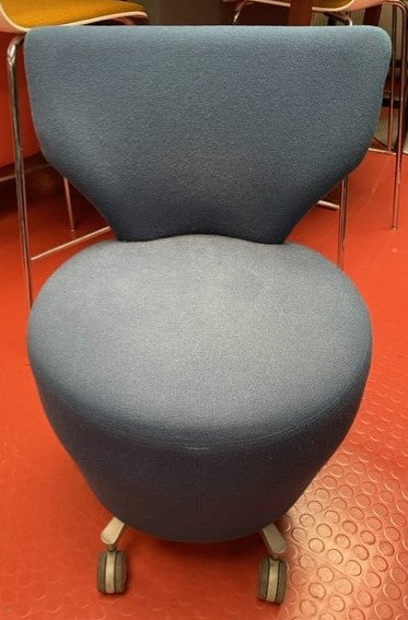 Blue Upholstered Seat On Wheels