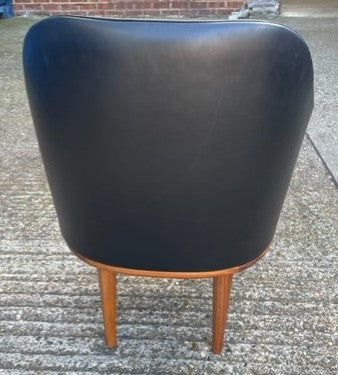 Stellar Works Black Leather & Wood Chair