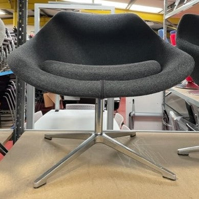 Dark Grey Chrome Base Reception Seating