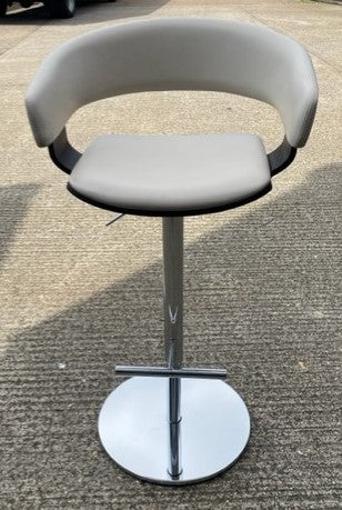 Allermuir Mollie Cream Leather & Black Wood High Stool