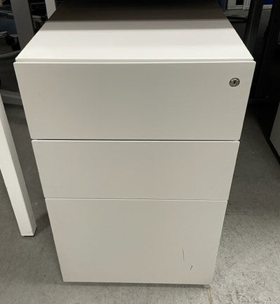 Light Grey Metal 3 Draw Pedestal