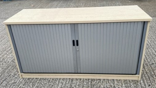 Low Maple Grey 2 Door Tambour