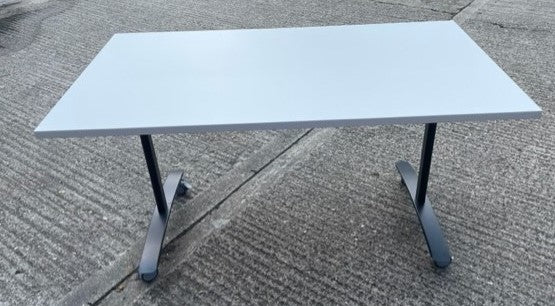 White Folding Table on Wheels