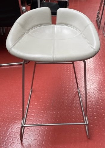 Moroso Fjord Grey Leather Stool