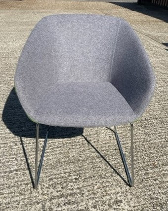 Grey & Lime Green Back Tub Chair with Chrome Base