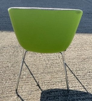 Grey & Lime Green Back Tub Chair with Chrome Base