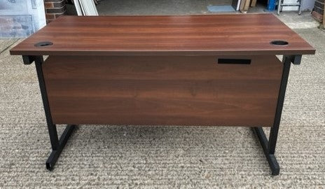 Walnut Desk Black Leg 1400 x 800