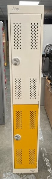 White & Orange 2 Door Locker