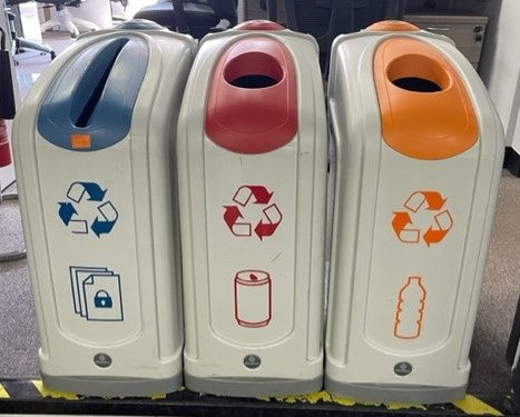 Glasdon Grey & Red Blue Orange Lid Recycle Bins