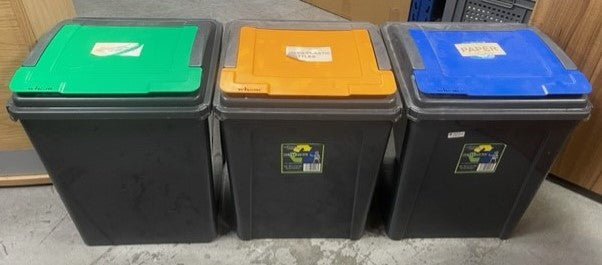 Wham Black Plastic Coloured Lid Recycle Bins