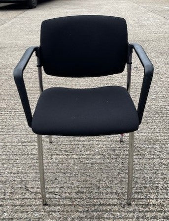 Black Upholstered & Chrome Frame Chair