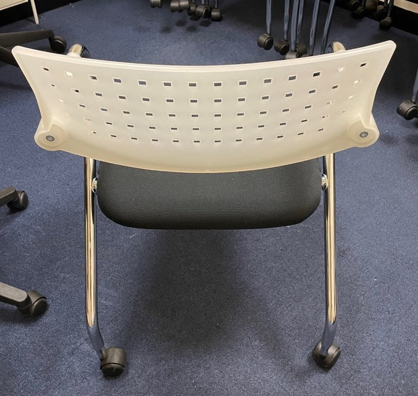 Vitra Black & White Back Visitor Chair on Wheels