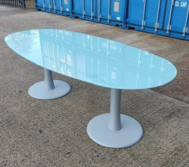 Oval Frosted Glass Boardroom Table