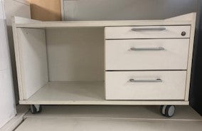 White TV Cabinet on Wheels