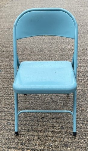 Turquoise Metal Folding Chair