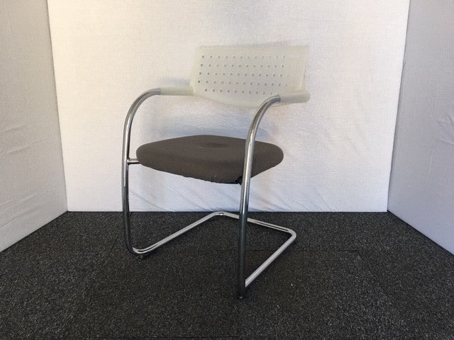 Vitra Visavis Grey & Chrome Visitor Chair
