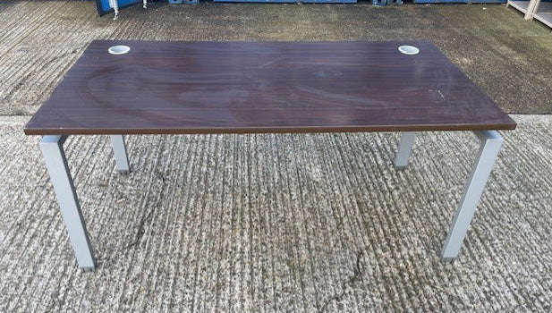 Walnut Square Bench Style Leg Desk