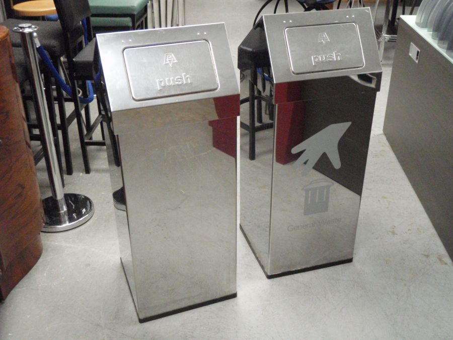 Chrome Push Flip Top Recycle Bin