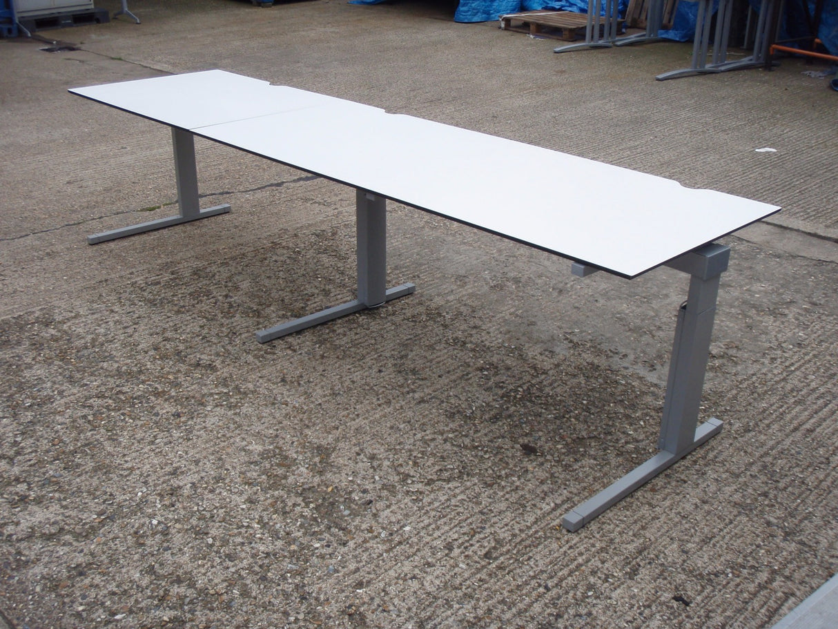 White Cantilever Base Desk 3000 x 800