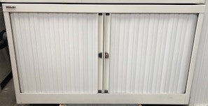 White Bisley Low 2 Door Tambour Unit