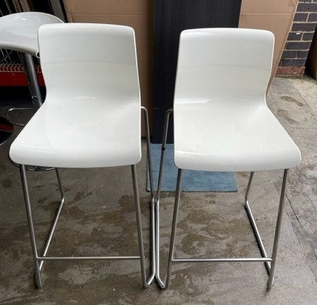 White High Gloss High Stool