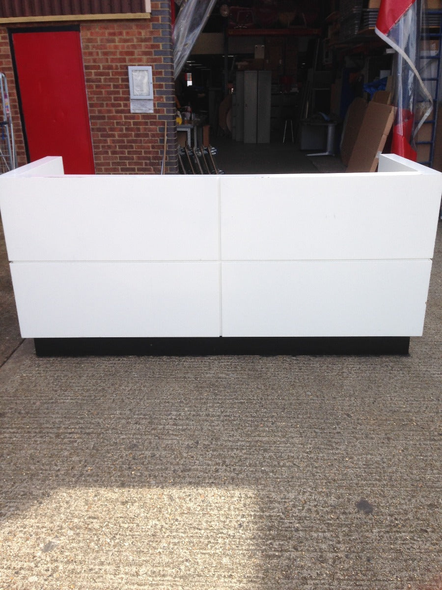 White Reception Counter (No Shelf Inside)