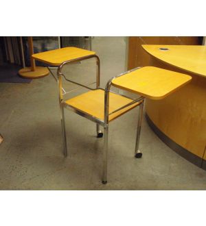 Wood and Chrome Twin Flap Unit With Wheels