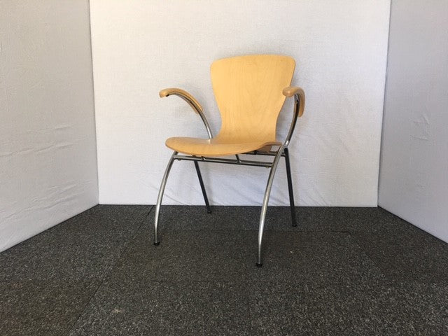 Wooden & Chrome Meeting Chairs