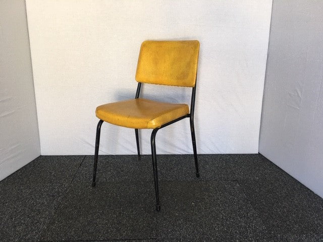 Yellow & Black Frame Vinyl Stacking Chair