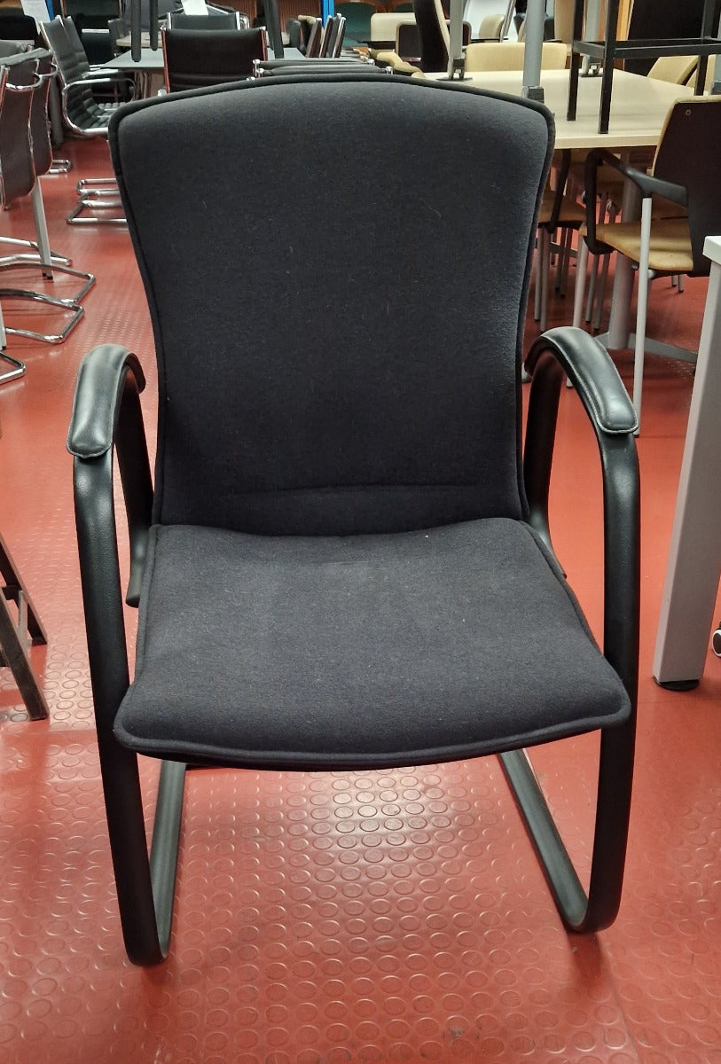 Black Upholstered Black Frame Chair